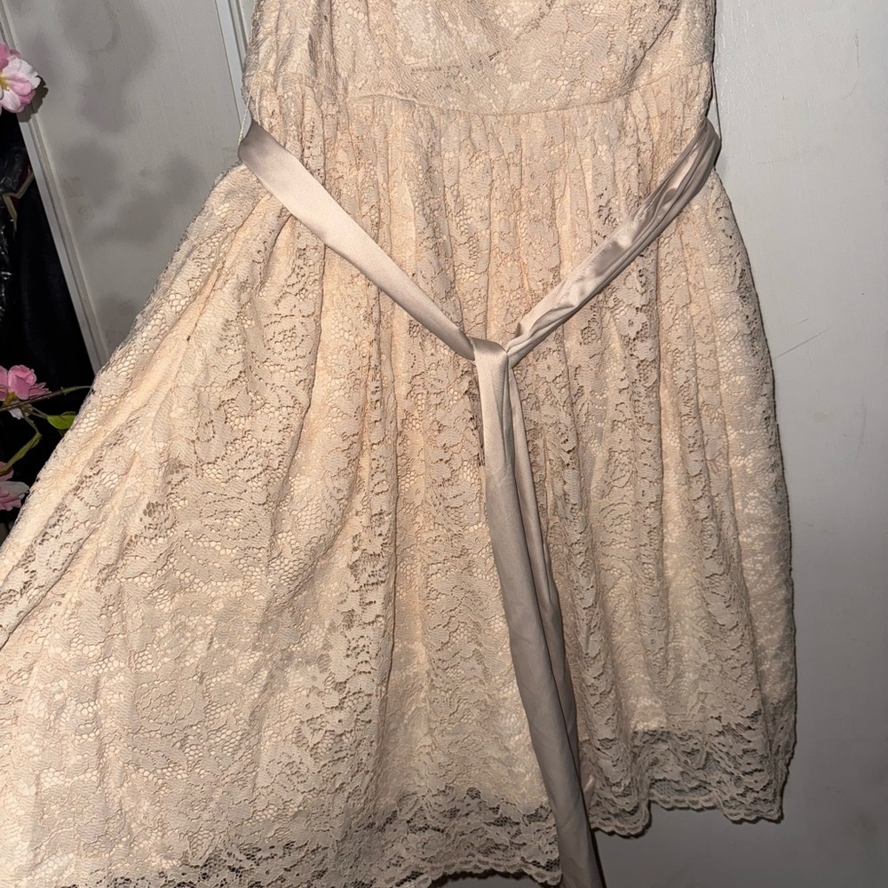 Tevolio Brand, One Strap Cream colored dress, SIZE 10 - Picture 3 of 6